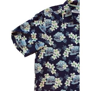 EUC Tommy Bahama Blue Hawaiian Print Short Sleeve Button Down Shirt L